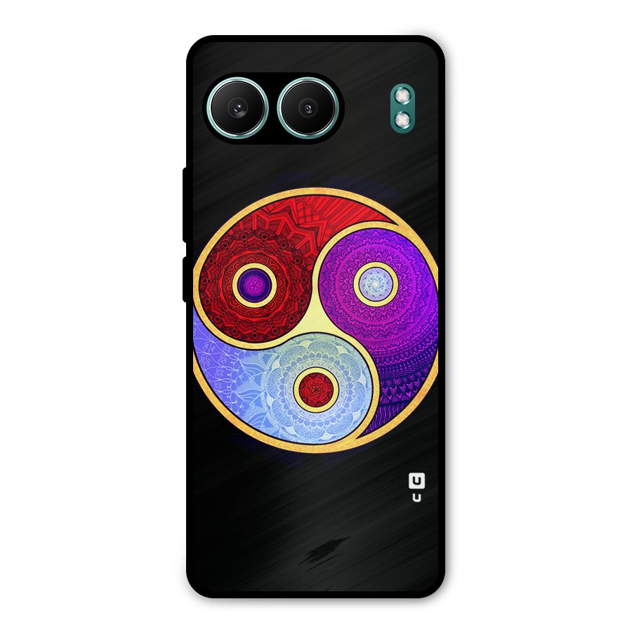 Yin Yang Mandala Design Metal Back Case for OnePlus Nord 4