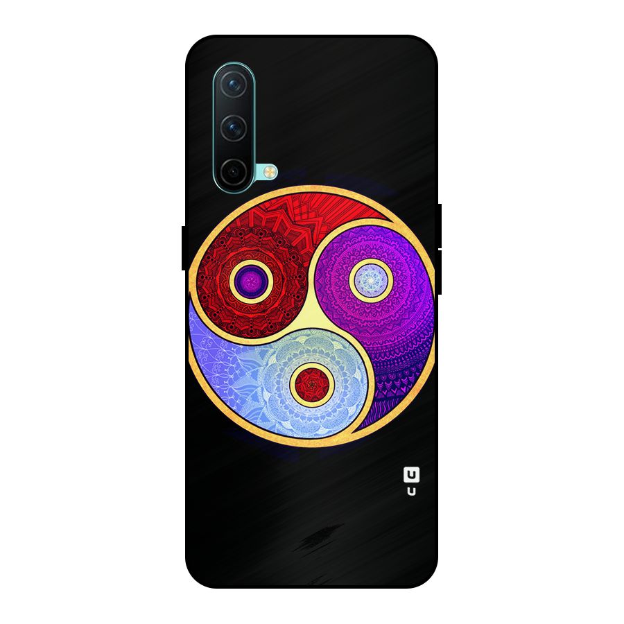 Yin Yang Mandala Design Metal Back Case for OnePlus Nord CE 5G