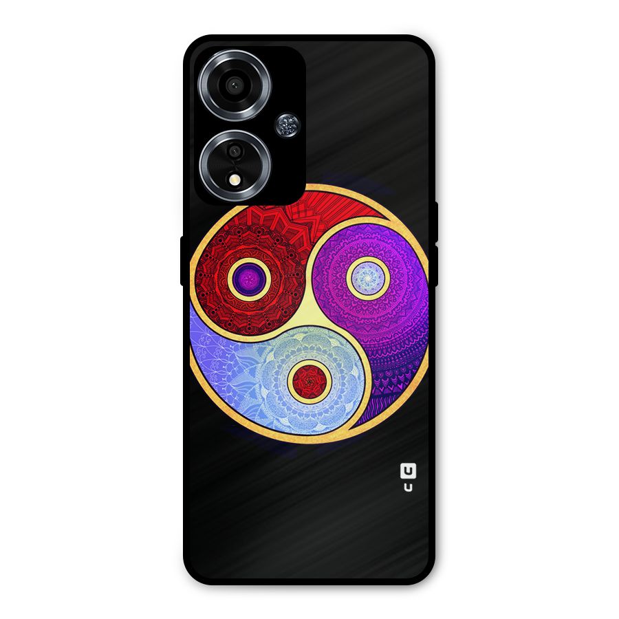 Yin Yang Mandala Design Metal Back Case for Oppo A59