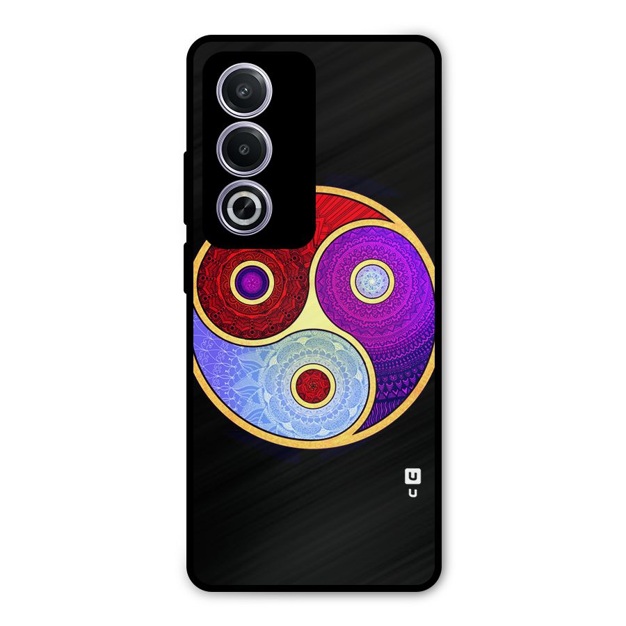 Yin Yang Mandala Design Metal Back Case for Oppo K12x