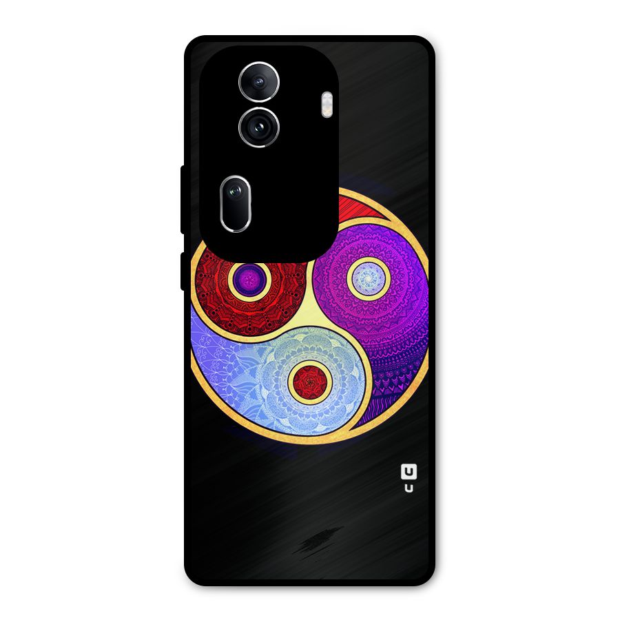 Yin Yang Mandala Design Metal Back Case for Oppo Reno11 Pro 5G