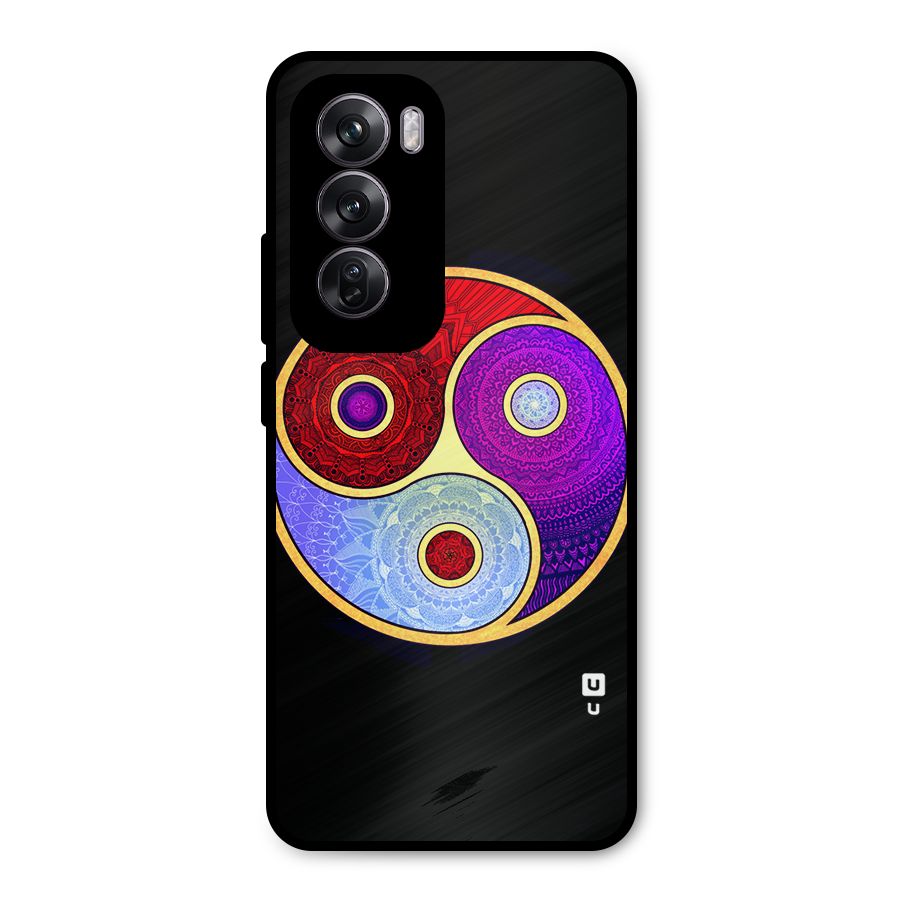 Yin Yang Mandala Design Metal Back Case for Oppo Reno12 Pro