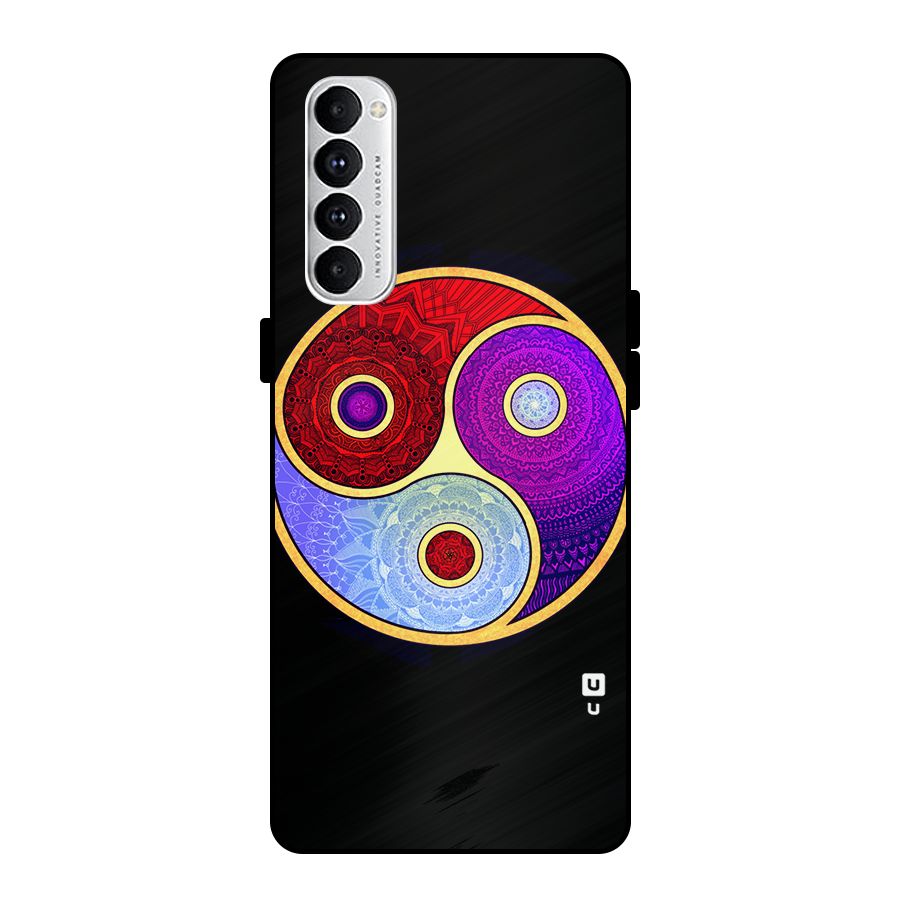 Yin Yang Mandala Design Metal Back Case for Oppo Reno4 Pro