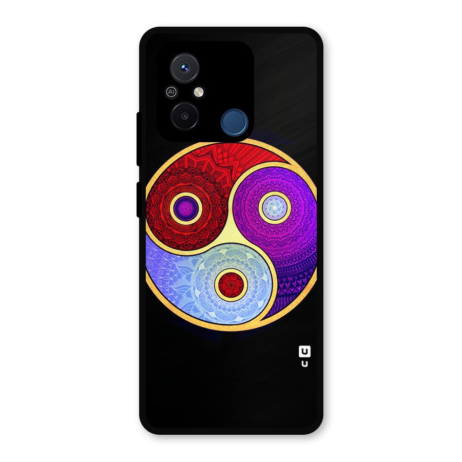 Yin Yang Mandala Design Metal Back Case for Poco C55