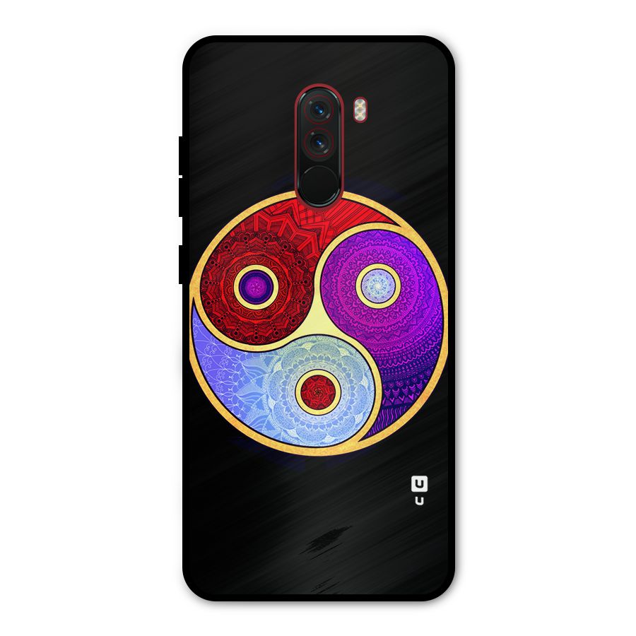 Yin Yang Mandala Design Metal Back Case for Poco F1