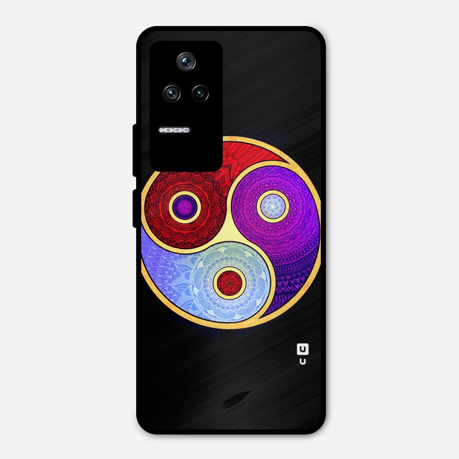 Yin Yang Mandala Design Metal Back Case for Poco F4 5G