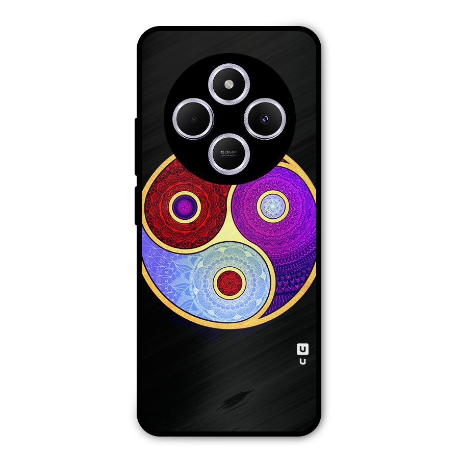 Yin Yang Mandala Design Metal Back Case for Poco M7