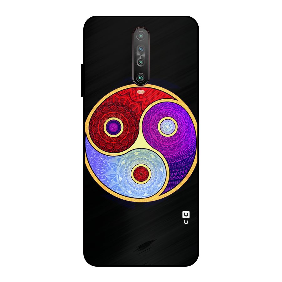Yin Yang Mandala Design Metal Back Case for Poco X2