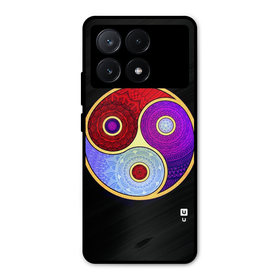 Yin Yang Mandala Design Metal Back Case for Poco X6 Pro
