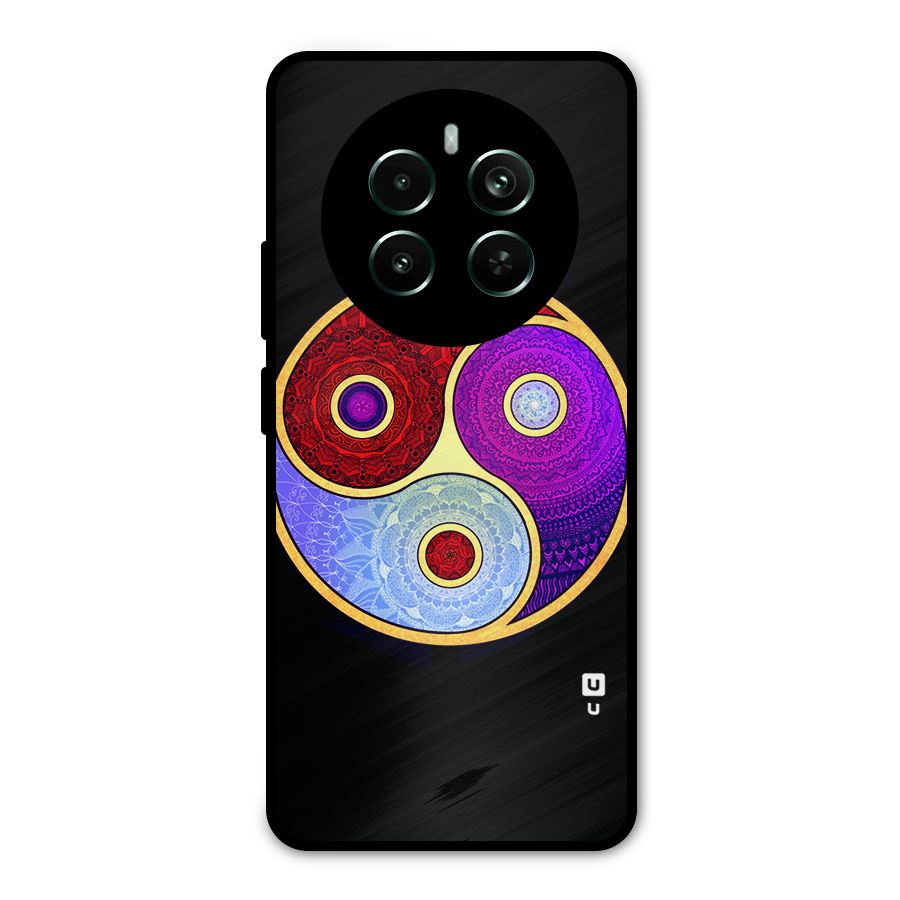 Yin Yang Mandala Design Metal Back Case for Realme 12 Plus