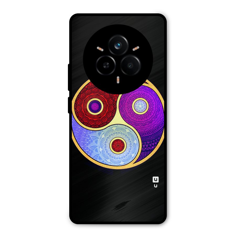 Yin Yang Mandala Design Metal Back Case for Realme 14 Pro