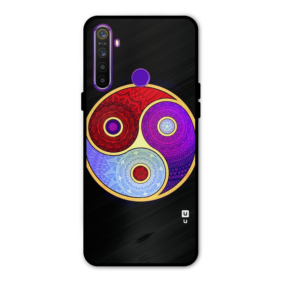 Yin Yang Mandala Design Metal Back Case for Realme 5i