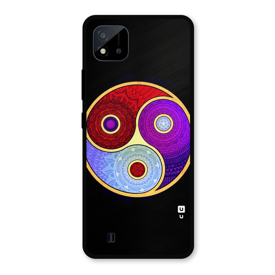 Yin Yang Mandala Design Metal Back Case for Realme C11 2021