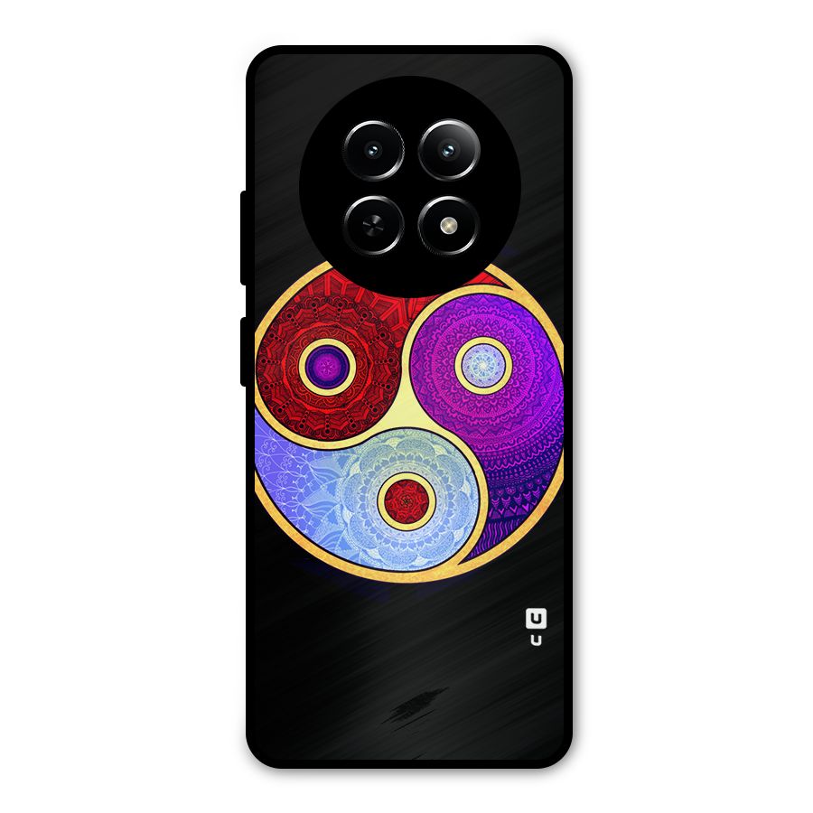 Yin Yang Mandala Design Metal Back Case for Realme Narzo N65