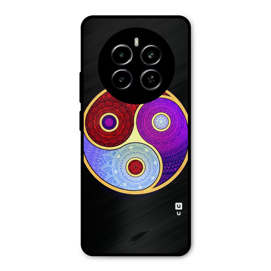 Yin Yang Mandala Design Metal Back Case for Realme P1