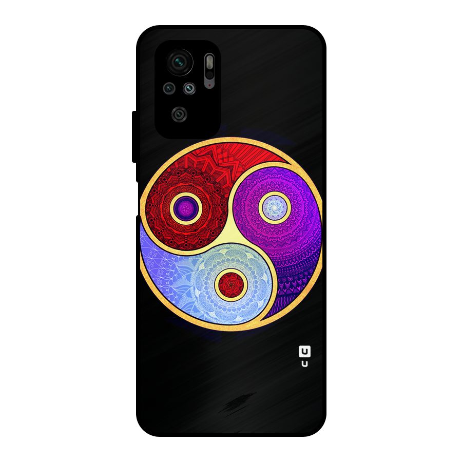 Yin Yang Mandala Design Metal Back Case for Redmi Note 10