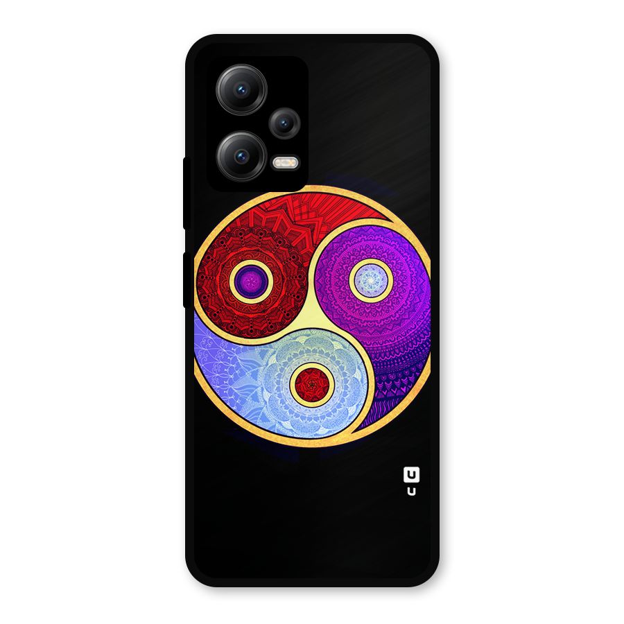 Yin Yang Mandala Design Metal Back Case for Redmi Note 12 5G