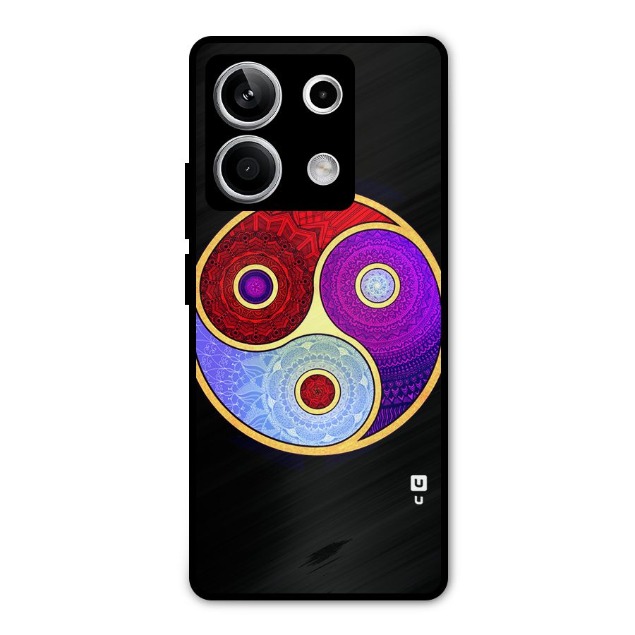Yin Yang Mandala Design Metal Back Case for Redmi Note 13 5G