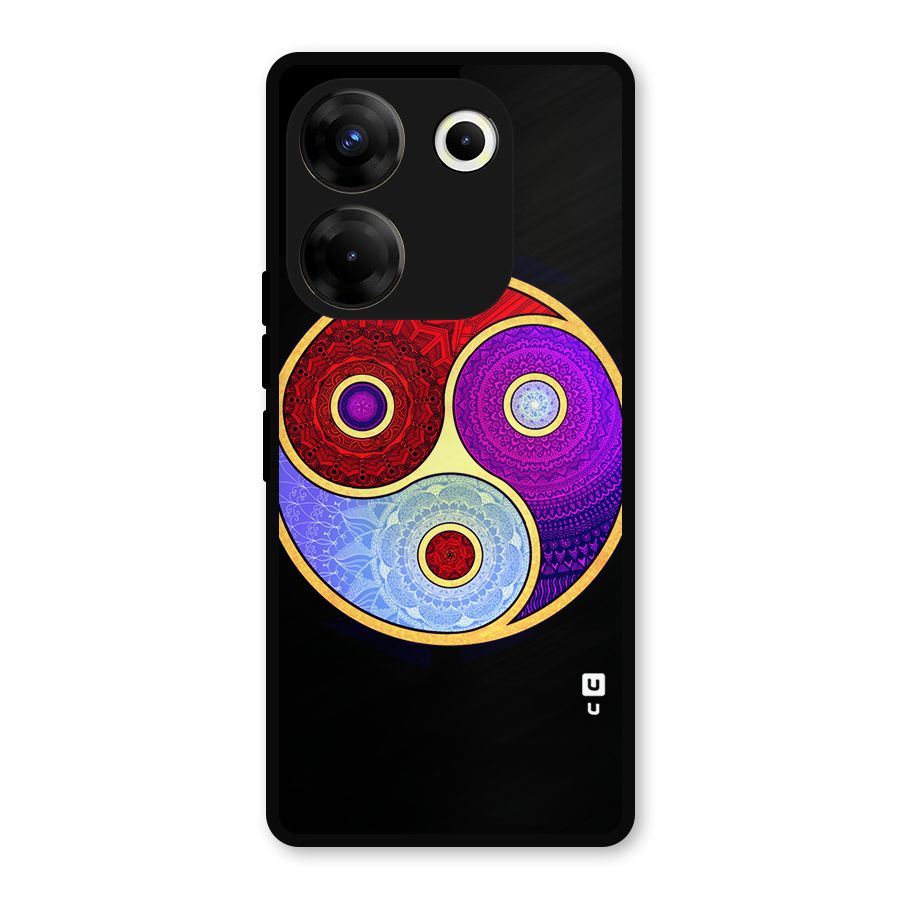 Yin Yang Mandala Design Metal Back Case for Tecno Camon 20