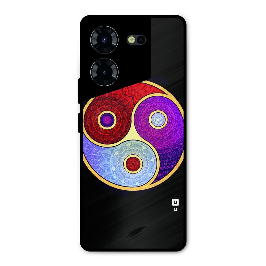 Yin Yang Mandala Design Metal Back Case for Tecno Pova 5 Pro 5G