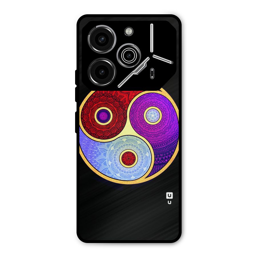 Yin Yang Mandala Design Metal Back Case for Tecno Pova 6 Pro