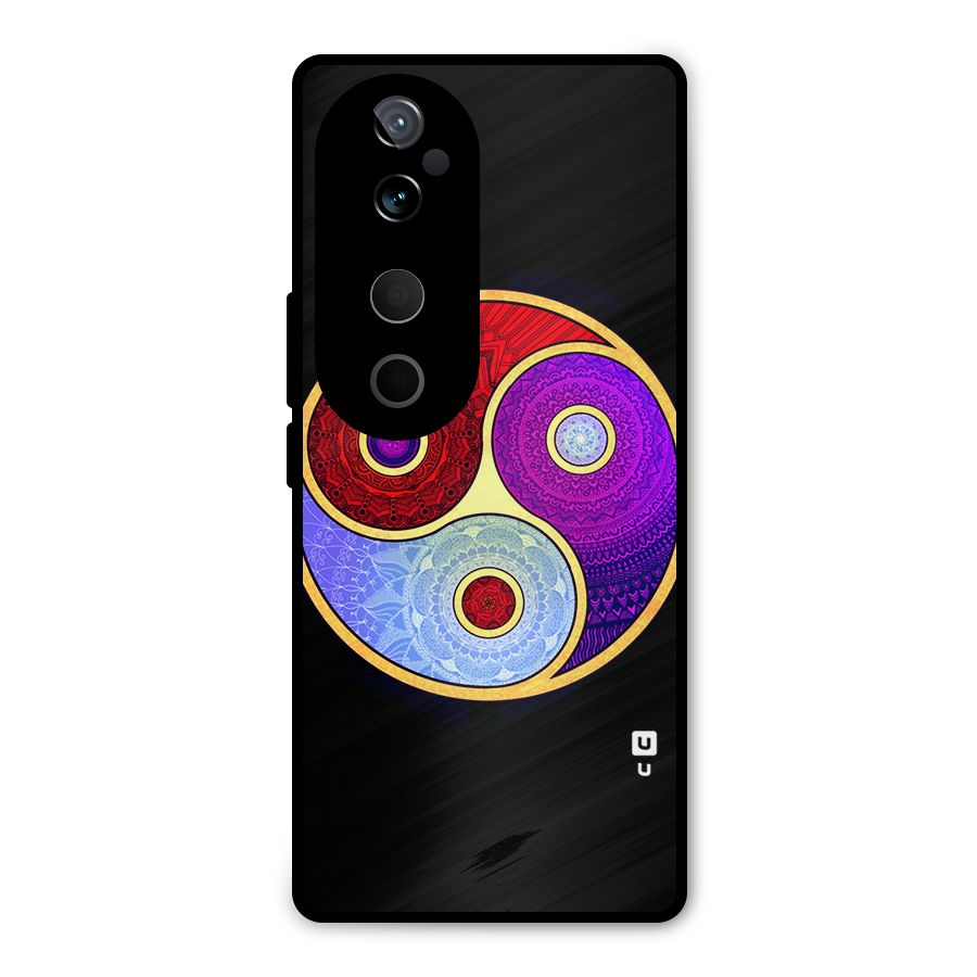 Yin Yang Mandala Design Metal Back Case for Vivo T3 Ultra
