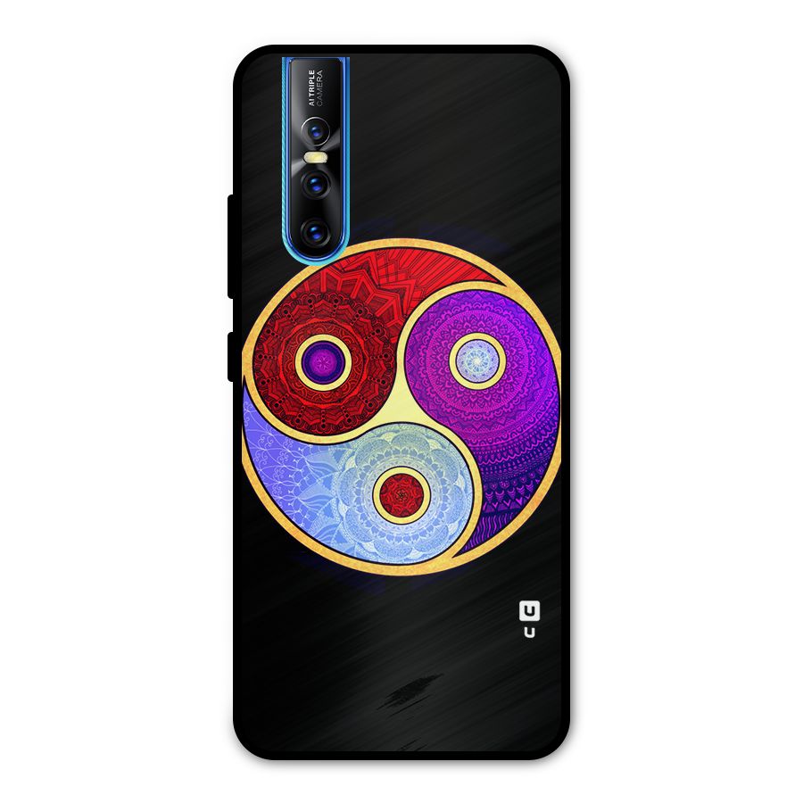 Yin Yang Mandala Design Metal Back Case for Vivo V15 Pro