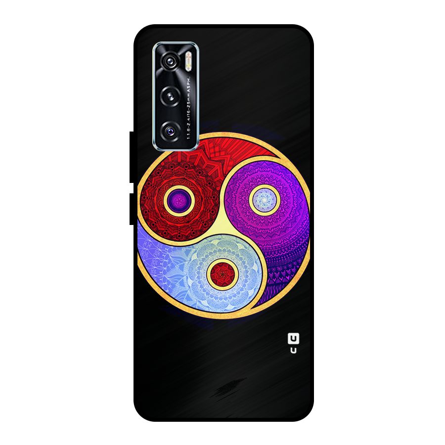 Yin Yang Mandala Design Metal Back Case for Vivo V20 SE