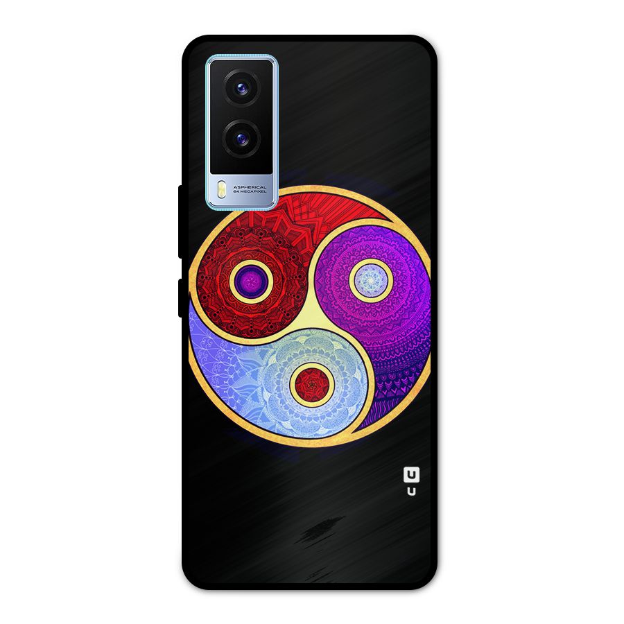 Yin Yang Mandala Design Metal Back Case for Vivo V21e 5G