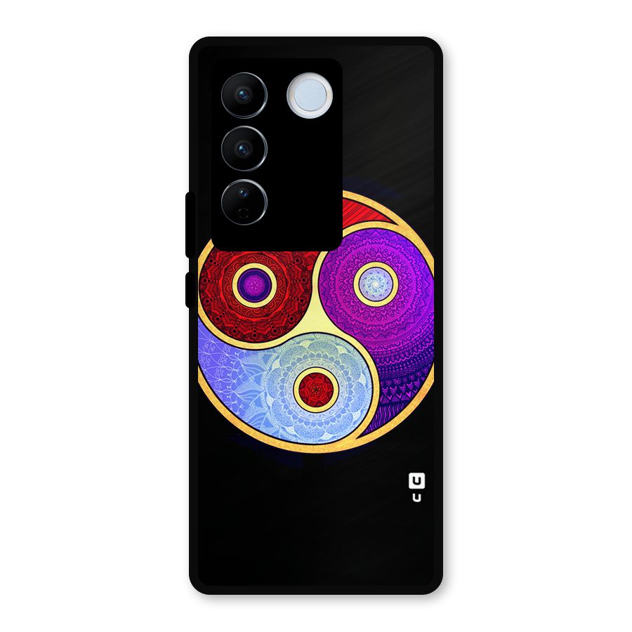 Yin Yang Mandala Design Metal Back Case for Vivo V27