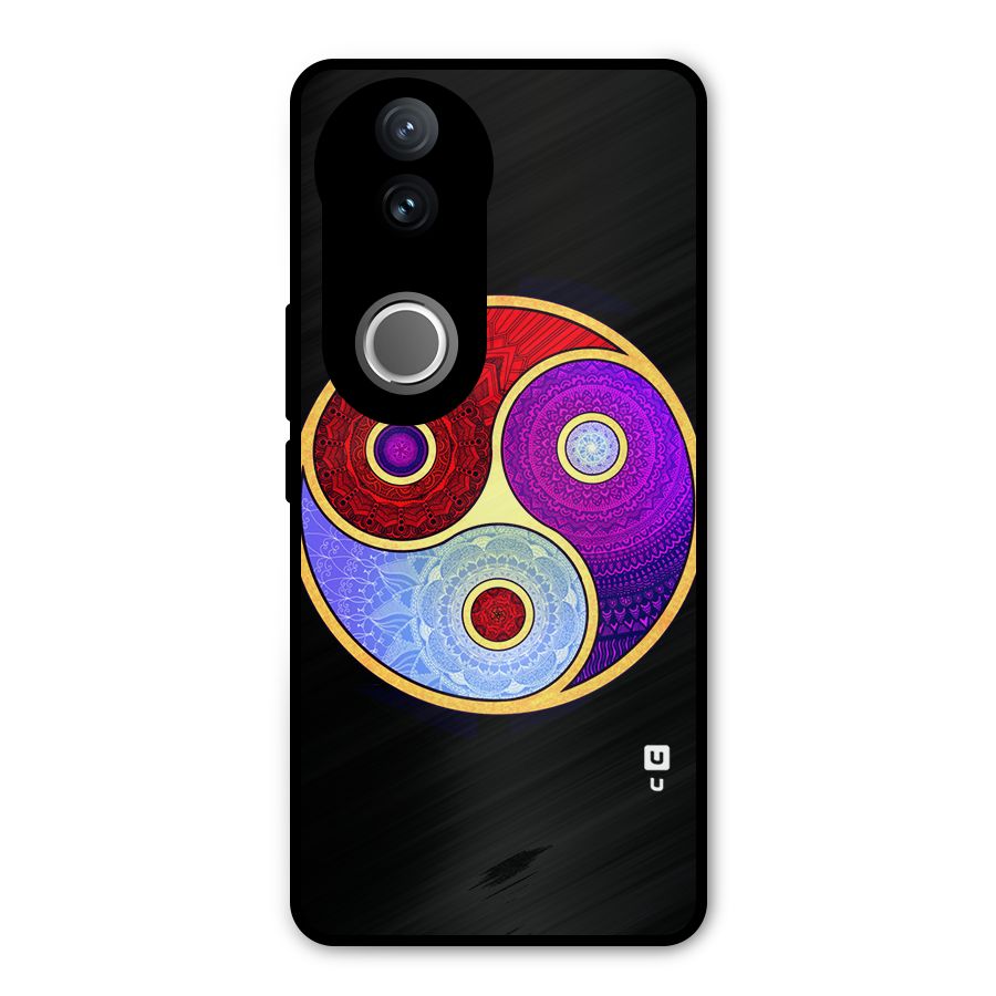 Yin Yang Mandala Design Metal Back Case for Vivo V50e