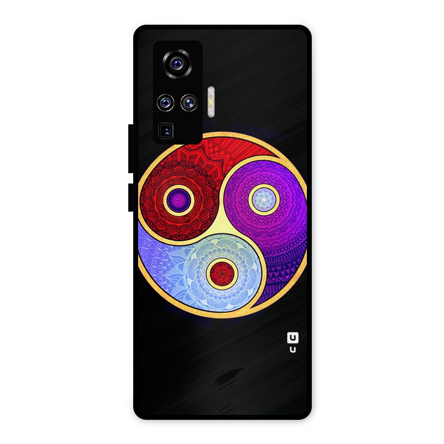 Yin Yang Mandala Design Metal Back Case for Vivo X50 Pro