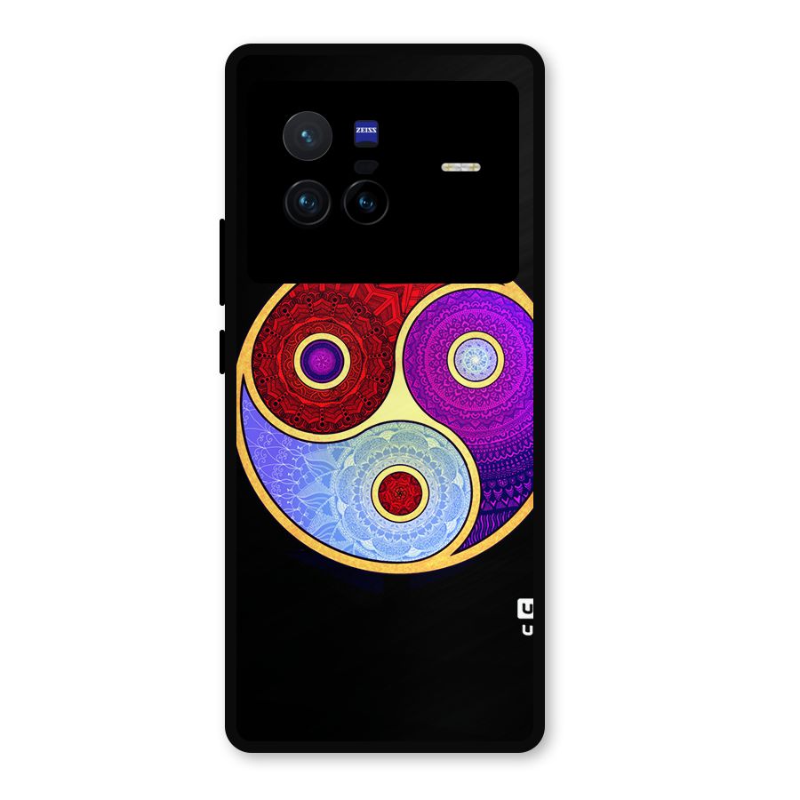 Yin Yang Mandala Design Metal Back Case for Vivo X80