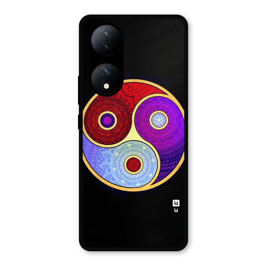 Yin Yang Mandala Design Metal Back Case for Vivo Y100a