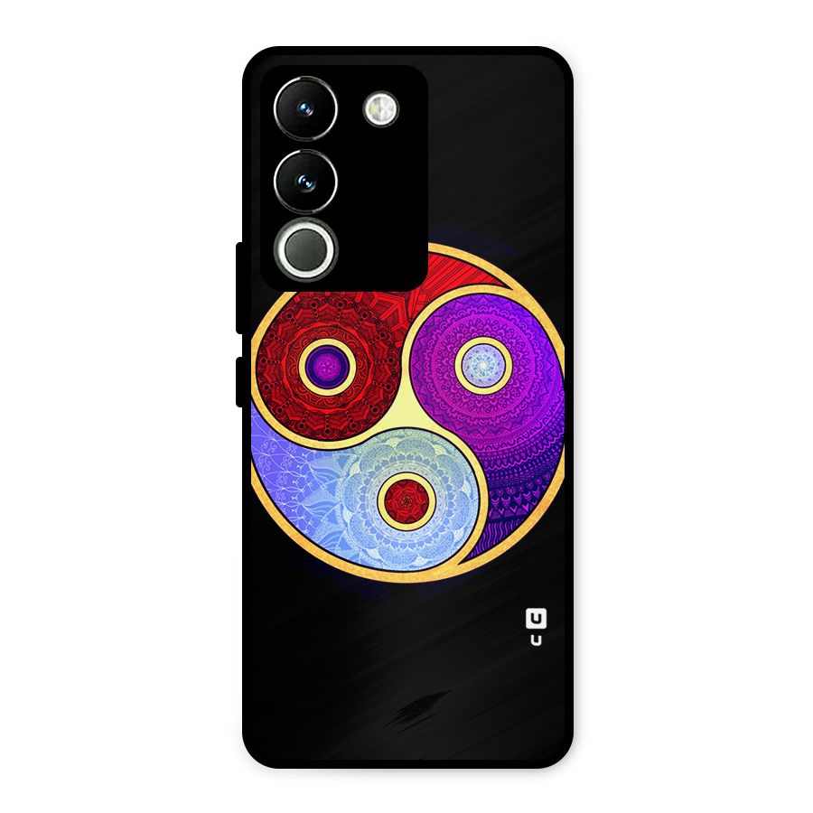 Yin Yang Mandala Design Metal Back Case for Vivo Y200