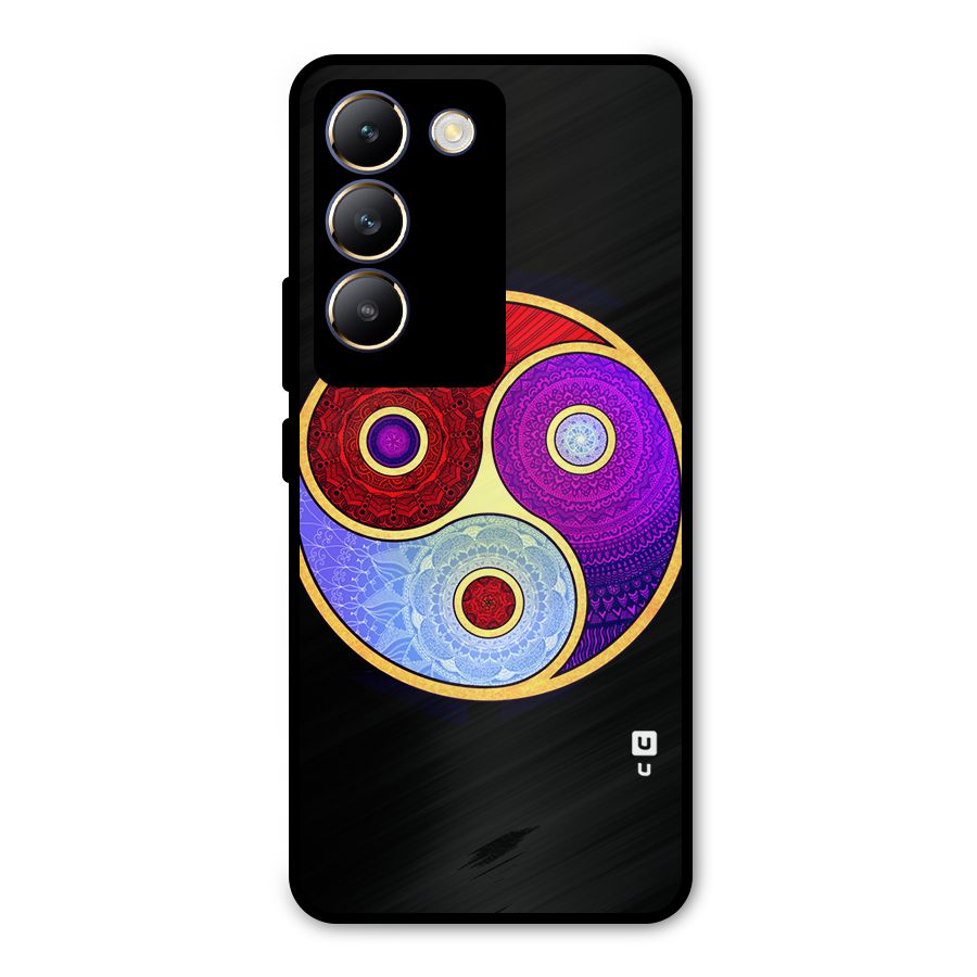 Yin Yang Mandala Design Metal Back Case for Vivo Y200e