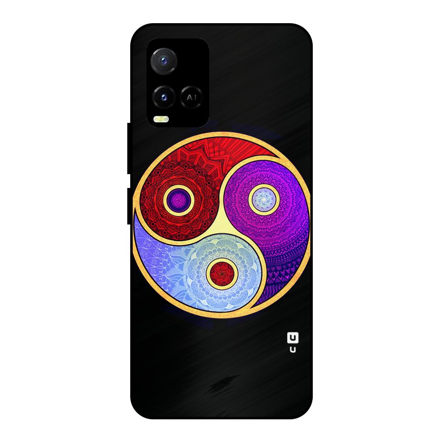 Yin Yang Mandala Design Metal Back Case for Vivo Y21A