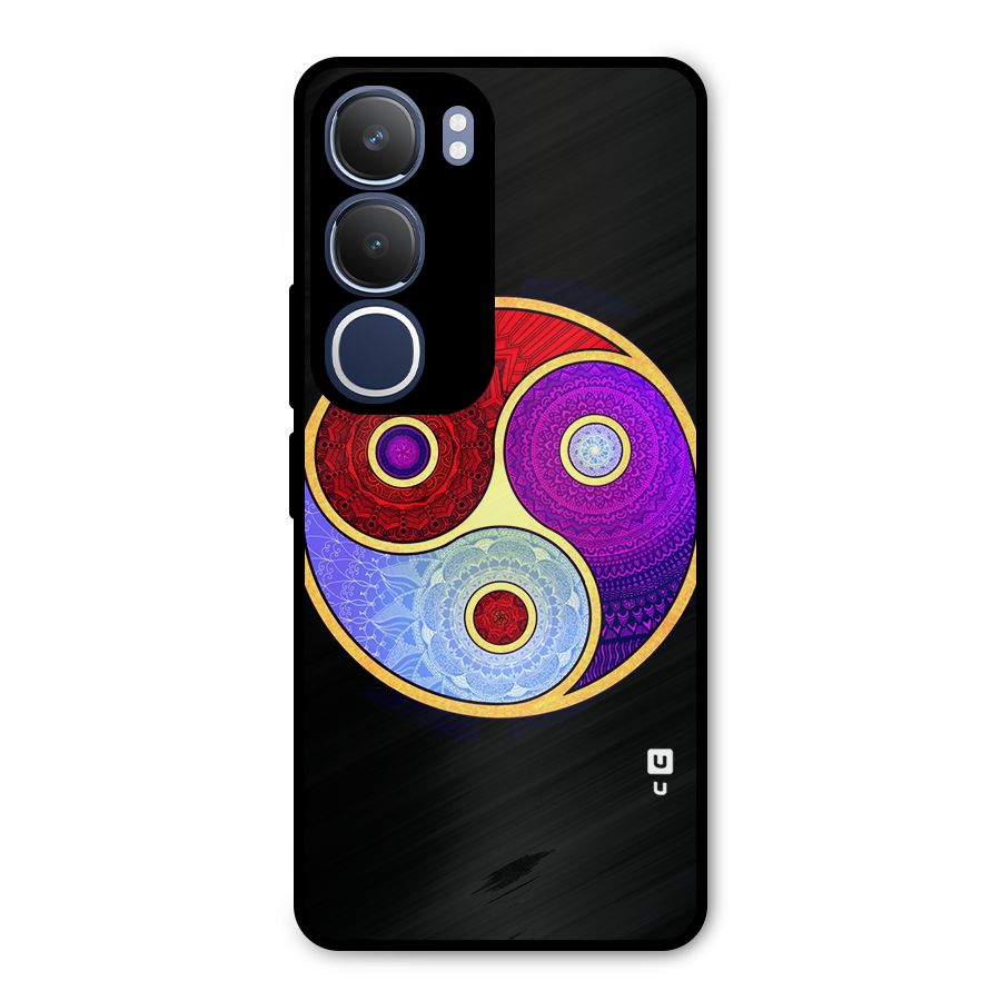 Yin Yang Mandala Design Metal Back Case for Vivo Y29