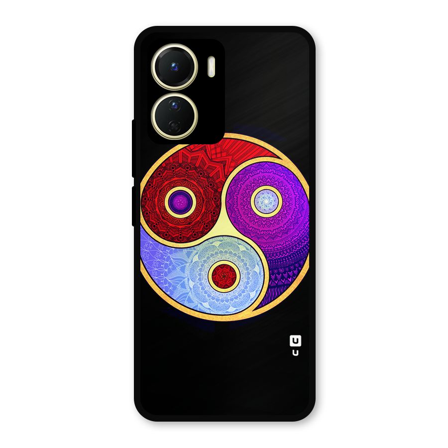 Yin Yang Mandala Design Metal Back Case for Vivo Y56