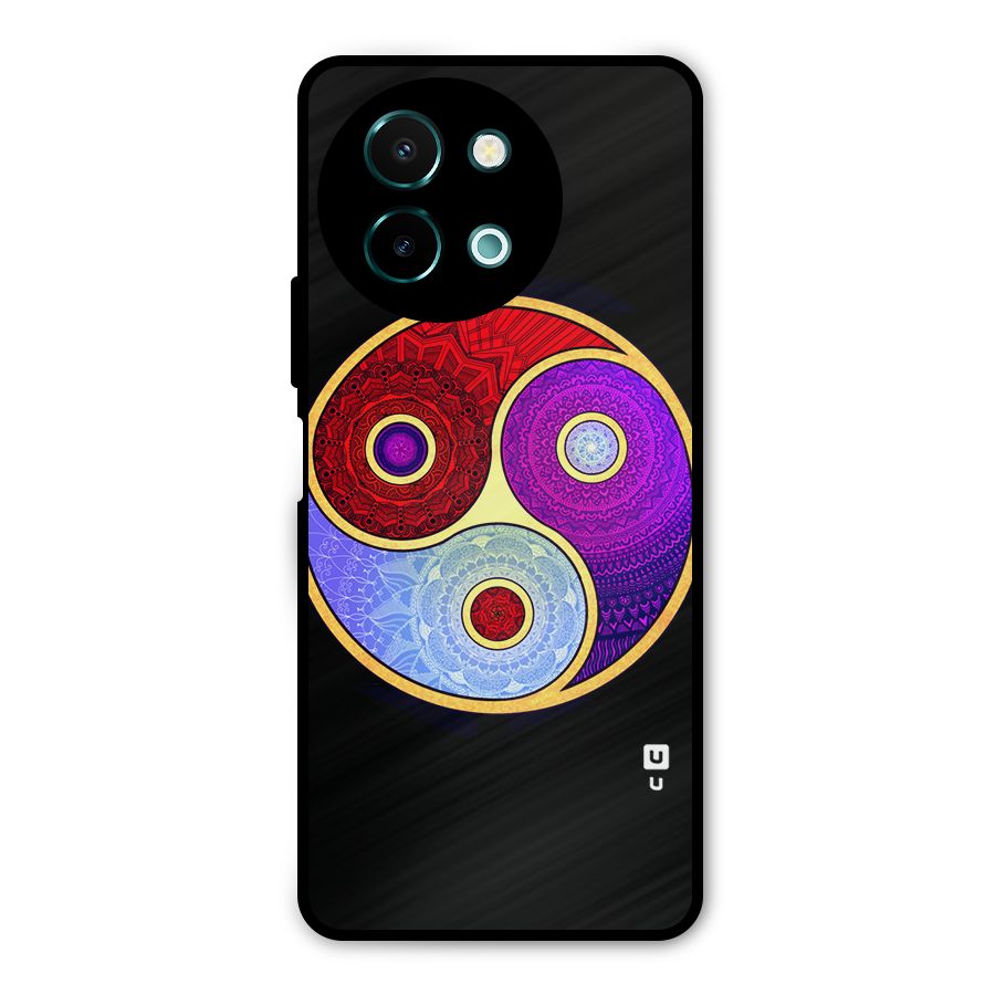 Yin Yang Mandala Design Metal Back Case for Vivo Y58