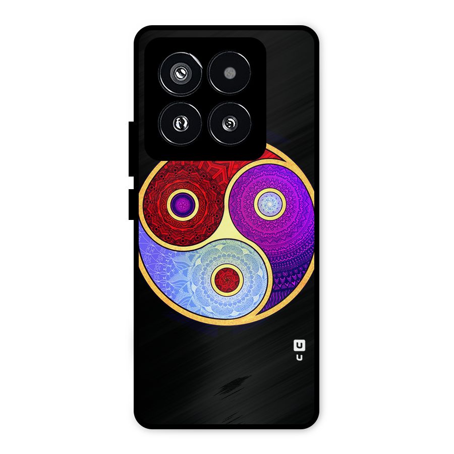 Yin Yang Mandala Design Metal Back Case for Xiaomi 14 Pro
