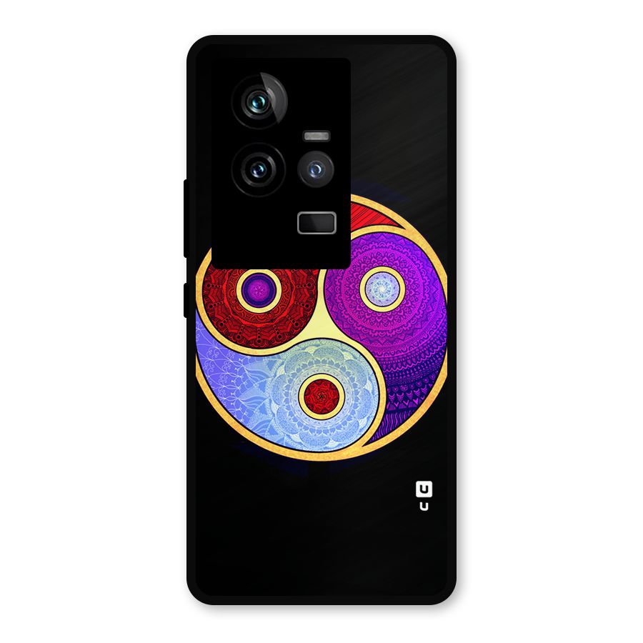 Yin Yang Mandala Design Metal Back Case for iQOO 11 5G