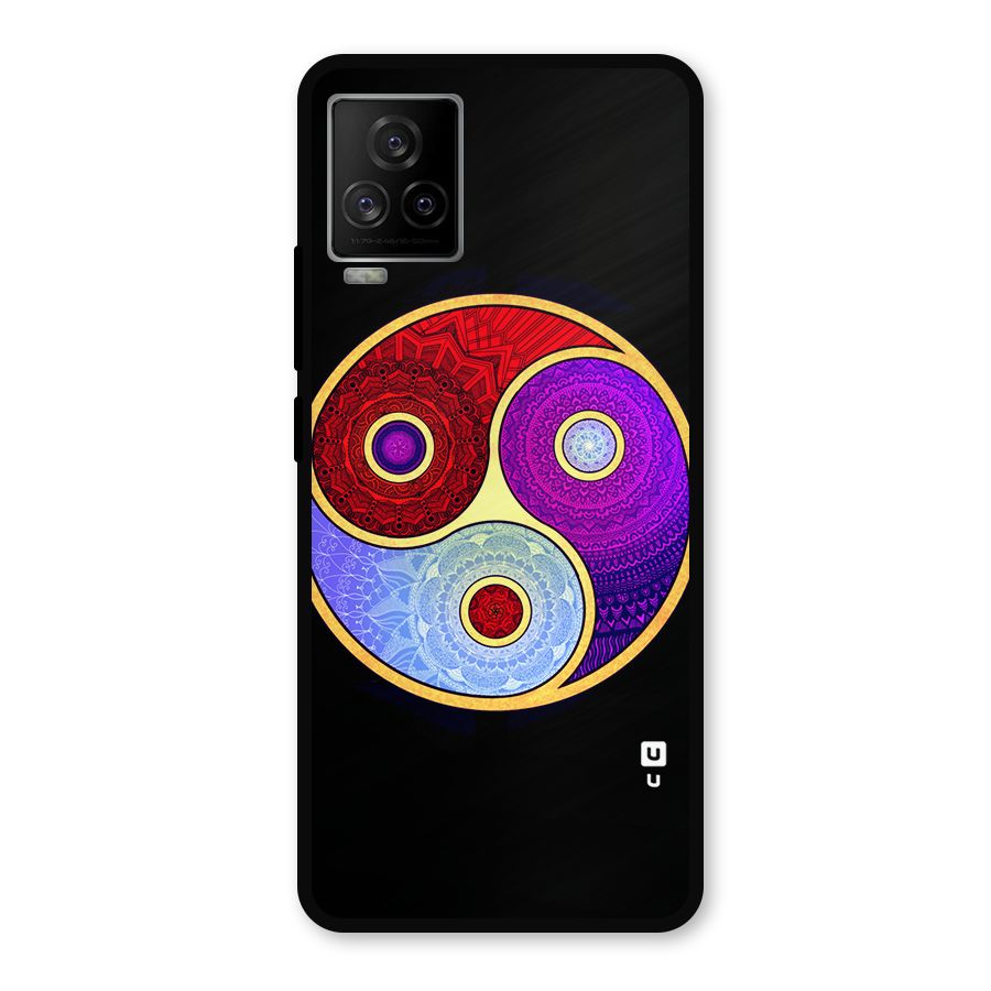 Yin Yang Mandala Design Metal Back Case for iQOO 7 Legend 5G
