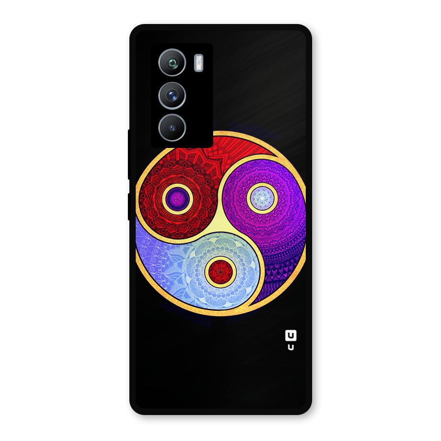 Yin Yang Mandala Design Metal Back Case for iQOO 9 SE