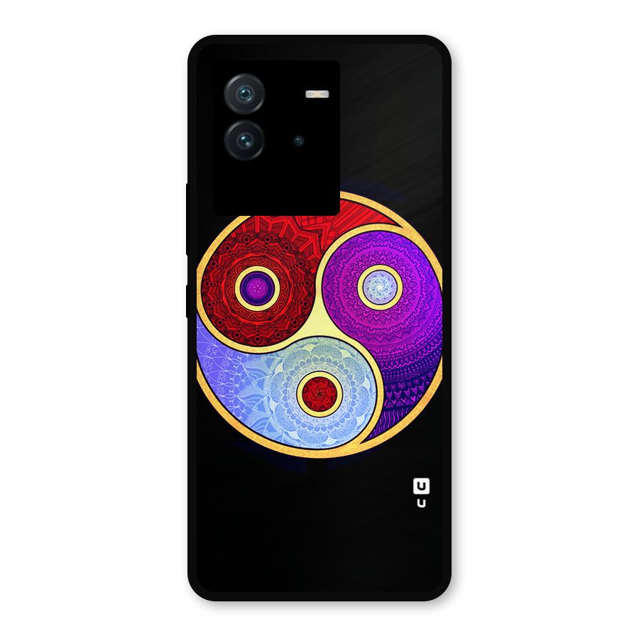 Yin Yang Mandala Design Metal Back Case for iQOO Neo 6 5G