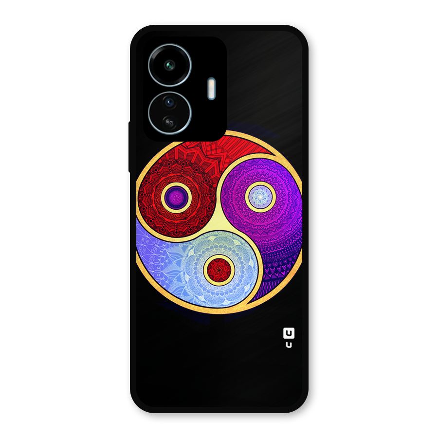 Yin Yang Mandala Design Metal Back Case for vivo iQOO Z6 Lite 5G