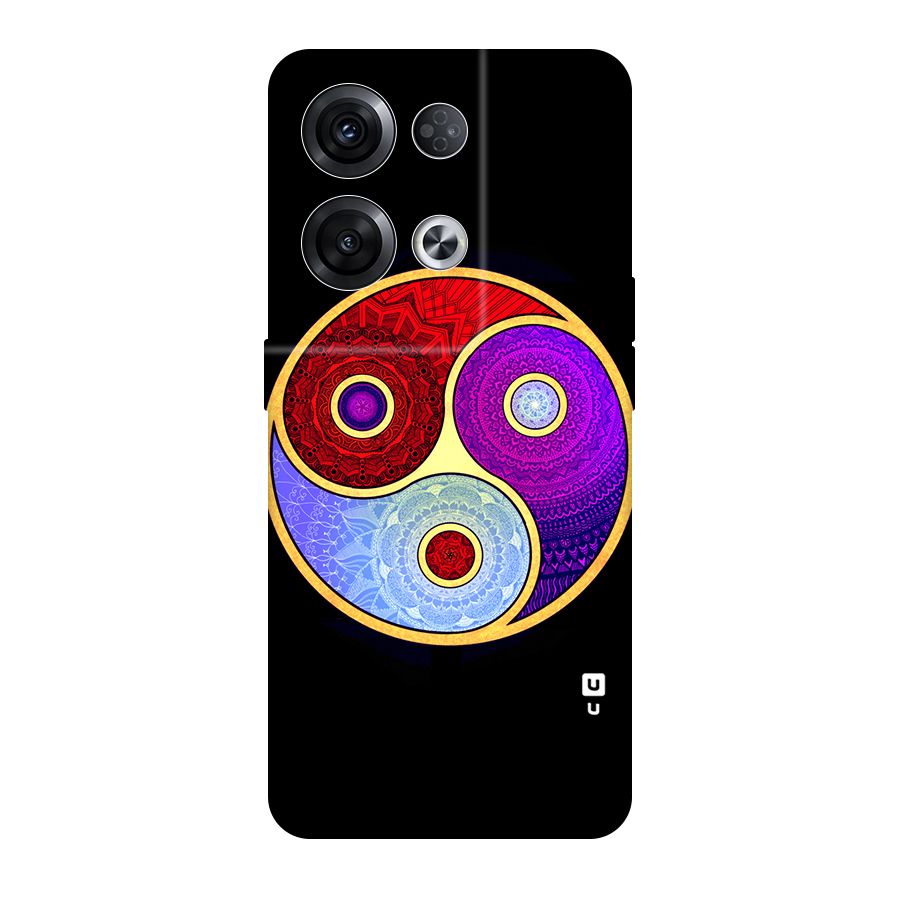Yin Yang Mandala Design Original Polycarbonate Back Case for Oppo Reno8 Pro 5G