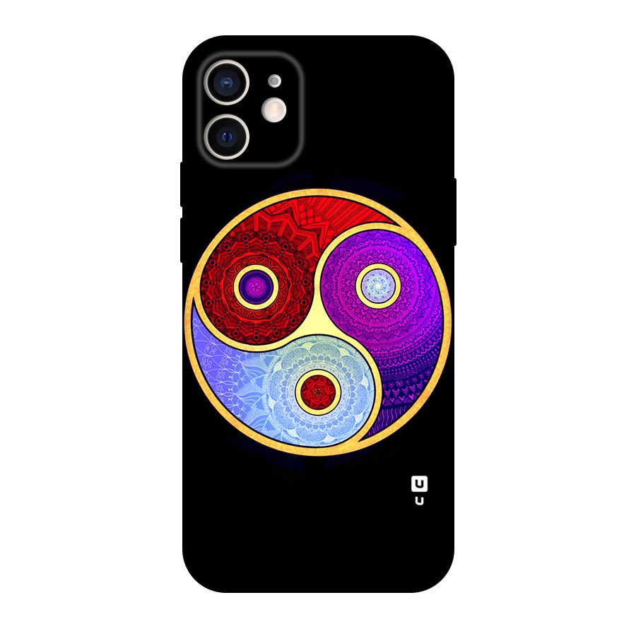 Yin Yang Mandala Design Original Polycarbonate Back Case for iPhone 12