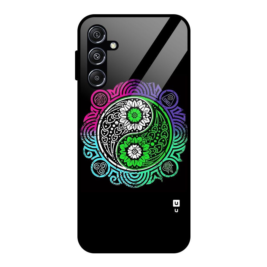 Yin and Yang Colorful Mandala Glass Back Case for Galaxy M34 5G