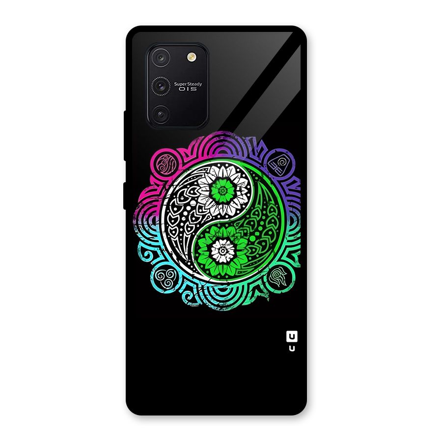 Yin and Yang Colorful Mandala Glass Back Case for Galaxy S10 Lite